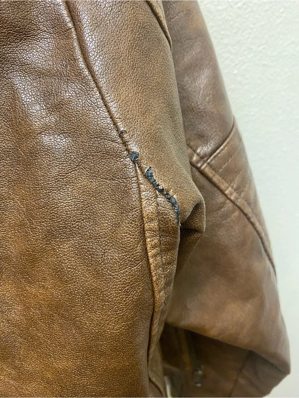 Levi’s Brown Quilted Faux Leather Jacket with Hood - Picture 8 of 9